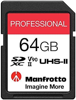 Manfrotto 64GB SD Profesyonel Hafıza Kartı, UHS-II, V90, U3 280 MB/s Okuma, 250 MB/s Yazma, Dijital Refleks Kameralar