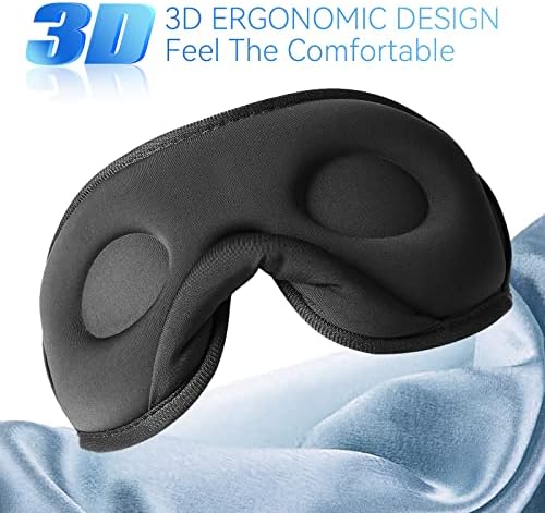 Uyku Kulaklıklar, 3D Uyku Maskesi, LİGHTİMETUNNEL Yıkanabilir Uyku Kulaklıklar ile Ultra İnce Stereo Hoparlörler Mikrofon