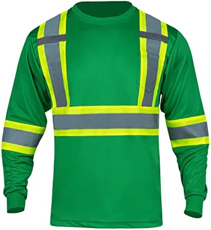 FONIRRA Yüksek Görünürlük Güvenlik Gömlek Erkekler ıçin Yansıtıcı ANSI Sınıf 2 Uzun Kollu Hi Vis Inşaat Işleri T Shirt