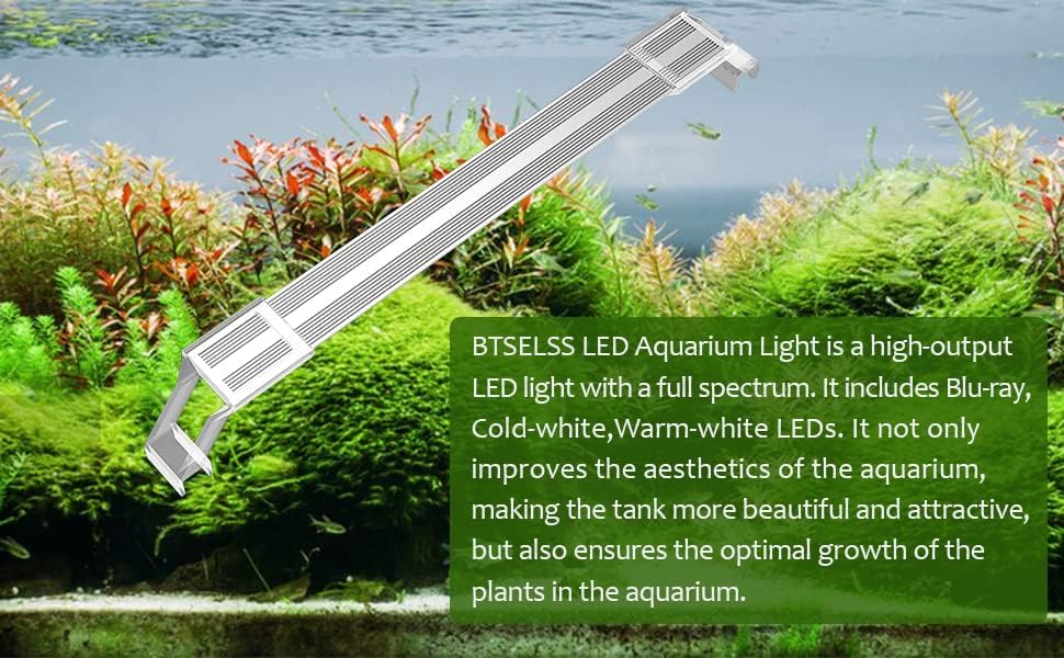 btselss 23akvaryum LED ışıkları, Ekili akvaryum ışığı 22 -27.5 İnç Tank, 25-48 Galon Tam Spektrumlu Balık Tankı ışığı,