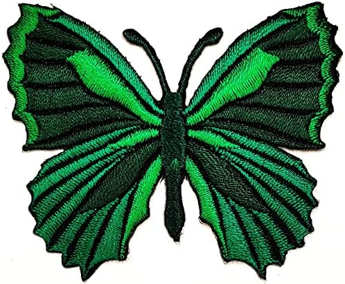 Kleenplus 3 adet. Yeşil Kelebek Hayvan Vahşi Karikatür Yama Kelebek Yamalar İşlemeli Yamalar Giydirmek için Kot Ceketler