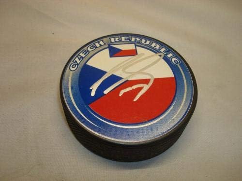 Radim Vrbata İmzalı Takım Çek Cumhuriyeti Hokey Diski İmzalı PSA / DNA COA 1A-İmzalı NHL Diskleri