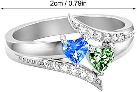 2023 Yeni Bakır Bayan Yüzük Doğum Günü Taş Adı sevgililer Günü Hediyesi Nişan Yüzüğü Y2coloring (A, Bir Boyut)