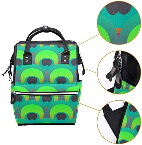 Güzel Yeşil Tavuskuşu bebek bezi çantası Sırt Çantası Bebek Bezi Değiştirme Çantaları Çok Fonksiyonlu Büyük Kapasiteli