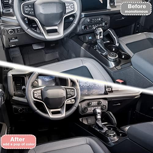 2021 2022 Ford Bronco AC Topuzu Kapağı Aksesuar Merkezi Konsol Anahtarı Ses Sıcaklık Kontrol göbek piercingi Trim-Siyah