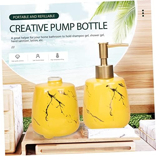 Zerodeko 5 adet Mermer depolama şişesi Gri Şampuan Köpük Vücut Yıkama Lavabo Saç Yıkama Seramik pompa şişesi Şampuan