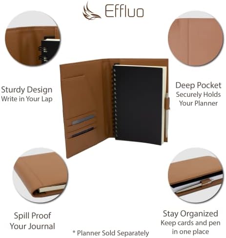 Effluo Eko Deri Portföy-Planlayıcısı Kapak - Uyar Farklı A5 veya Yarım Mektup Planlamacıları veya Dizüstü Folio Kılıf
