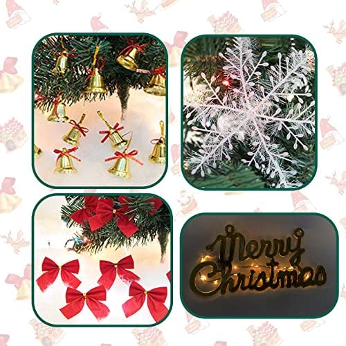 YAcool 7 Türleri Noel Kapalı Süsler, Noel Süslemeleri Renkli Asılı Ağaç Seti, Geyik, Çan, Topları, Yay Düğüm, yapay