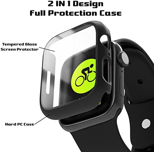 2 Paket Sert PC Kasa Apple Watch Serisi 8 Serisi 7 41mm Ekran Koruyucu ile uyumlu, EWUONU Temperli Cam Filmi Sert