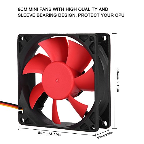CPU soğutma fanı, 2 Adet 8cm 12V Mini sessiz soğutucu Fanlar yüksek hızlı ve Büyük hava hacmi CPU ısı emici fanlar
