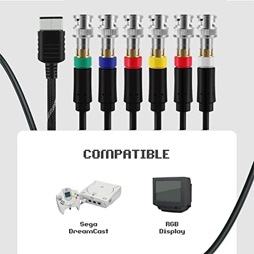 TNP Sega Dreamcast RGB / RGBs Adaptör Kablosu Konektörü, Sega Dreamcast DC Oyun Konsollarını BNC Konektörlü RGB veya