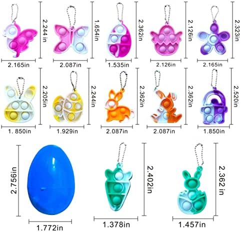 Aubrogo 12 Adet Paskalya Yumurtaları ile Doldurulmuş 12 adet Paskalya Mini Pop Oyuncak Paskalya Sepeti İticiler için,