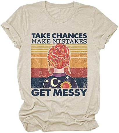Komik Öğretmen Gömlek Hediye Şansını Hata Yapmak Dağınık Gömlek Kadın Rahat Komik grafikli tişört Tee Gömlek Tops