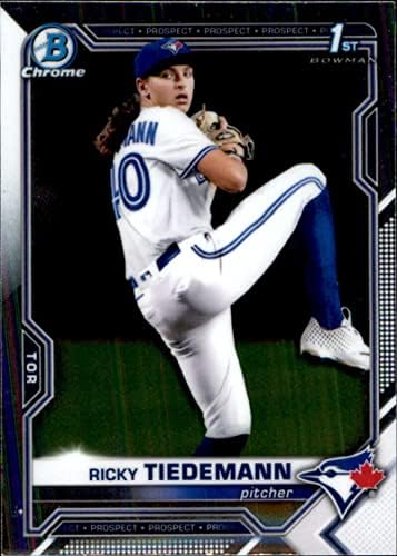 2021 Bowman Krom Taslak BDC-89 Ricky Tiedemann RC Çaylak Toronto Blue Jays MLB Beyzbol Ticaret Kartı