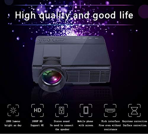 XUNMAİFPT Full HD Projektör, Mini Mikro Projektör HD Ev Eğlence Taşınabilir LED Projektör, Dahili Stereo Hoparlör,