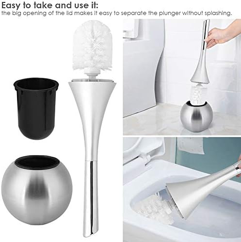 DaMohony Banyo Tuvalet Fırçalama Temizleme Fırçası Tutucu Paslanmaz Çelik Taban ile Set