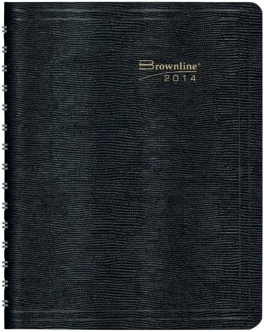 2014 için Brownline Haftalık Planlayıcısı, Çift Telli, 11x8, 5 inç, Siyah (CB950.BLK)