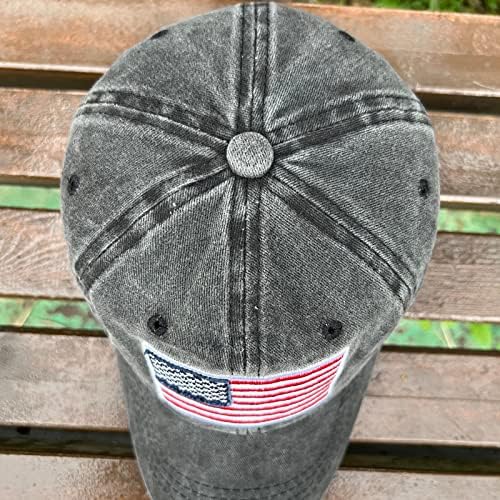 ZelkaWang Ayarlanabilir İşlemeli Baba Şapka ABD Bayrağı Şapka Amerikan Bayrağı beyzbol şapkası Yıkanmış Beyzbol Şapkaları