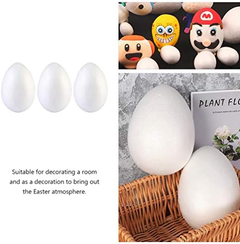 VORCOOL 3 adet Boyama Köpük Yumurta DIY paskalya Yumurtası 15CM Beyaz Yumurta Paskalya Festivali Parti Favor Sanat