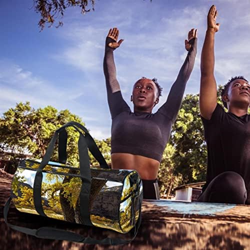 MaMacool Sonbahar Çim Gövde Ağacı Spor Omuz Taşıma Çantası kanvas Seyahat Çantası Spor Salonu Spor Dans Seyahat Haftasonu