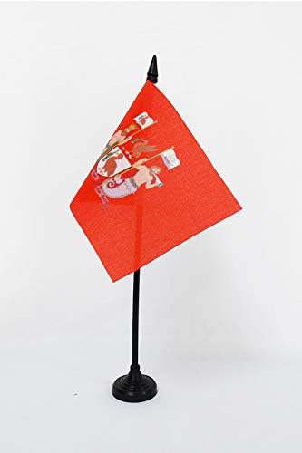 AZ bayrağı Liverpool Masa Bayrağı 4 x 6 - İngiltere'de Liverpool Masa Bayrağı 15 x 10 cm-Siyah Plastik Çubuk ve Taban