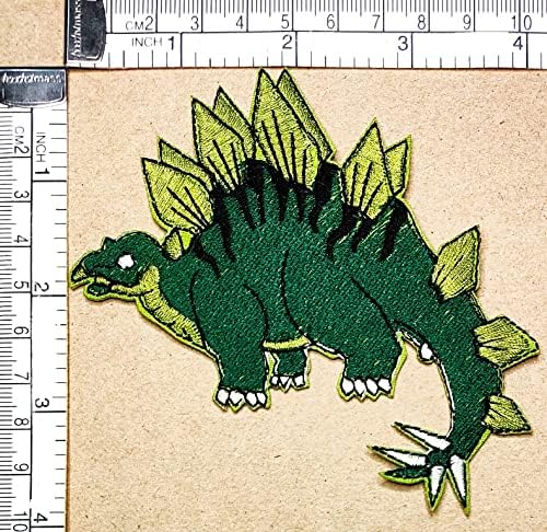 Kleenplus 2 adet. Küçük Yeşil Dinozor Karikatür Demir on Yamalar Faaliyetleri İşlemeli Logo Giydirin Kot Ceketler
