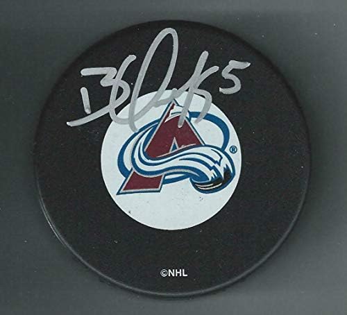 Brett Clark Colorado Çığ Diskini İmzaladı-İmzalı NHL Diskleri
