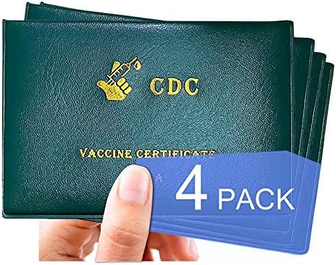CDC Aşı Kartı için 4 Paket 3x4 Kart Tutucu, CDC Aşı Sertifikanızı ıslanmaktan veya Kirlenmekten korumak için Aşı Kartı