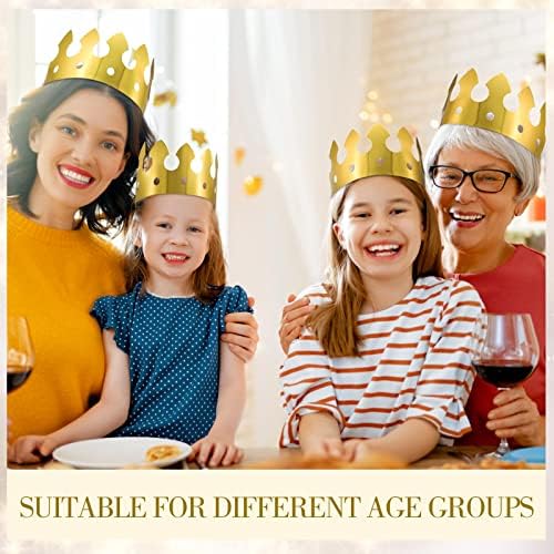 200 Adet Altın Kağıt Kron Toplu Altın Prenses Kral Taç parti şapkaları Çocuklar Yetişkinler için Doğum Günü Dekorasyon