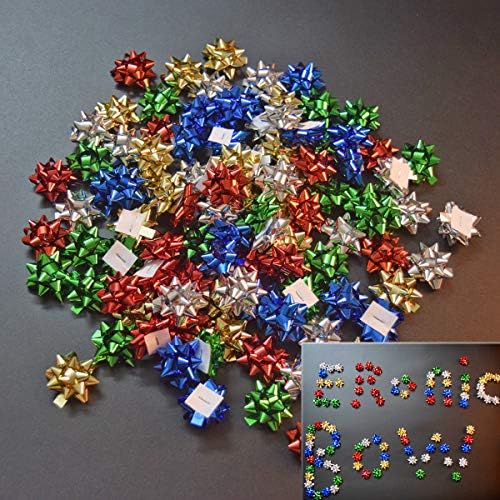 120 adet Mini Hediye Yay, 1 İnç Metalik Yıldız Yay Küçük Küçük Sopa Yaylar Mevcut Tatil Noel Doğum Günü Partisi Dekorasyon
