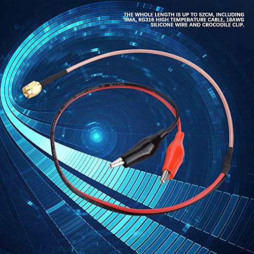 Walfront 1 ADET Radyo Frekans RF Bağlantı Koaksiyel Kablo Çift Uçlu Timsah Klipler Kırmızı ve Siyah Testi Tel 52 cm