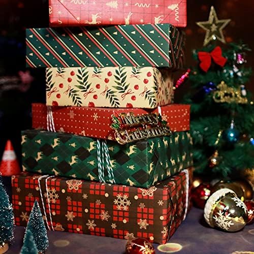 JGQGB 15 Yaprak Set Noel Kfrat Ambalaj Kağıdı Düğün Yeşil Dekorasyon hediye paketi Artware Kraft Ambalaj Parşömen