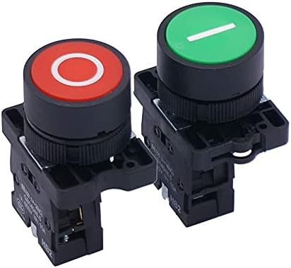 MAKEE 22mm AC 660V 10A Anlık I/O Kırmızı Yeşil İşareti NO NC basmalı düğme anahtarı