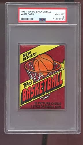 1981-82 Topps Basketbol Kartı Açılmamış Balmumu Paketi NBA Dereceli PSA 8 81-82 1981-1982 Hepsi Geri Döndü