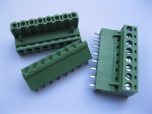 10 Adet Pitch 5.08 mm Düz 8way / pin Vidalı Terminal Bloğu Konnektörü w / Düz pin Yeşil Renk Takılabilir Tip Skywalking