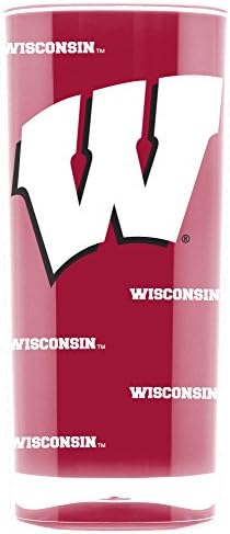NCAA Wisconsin Porsukları 16oz Yalıtımlı Akrilik Kare Bardak