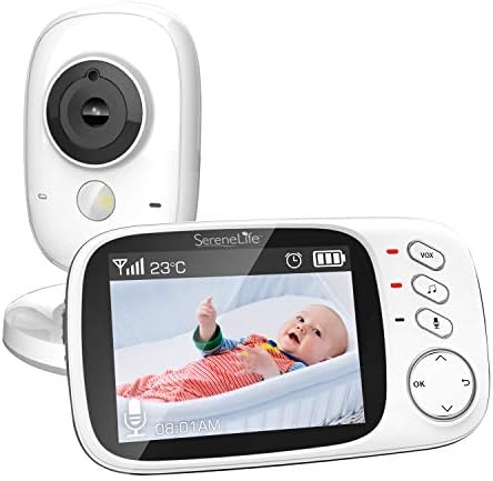 SereneLife Kablosuz Video Bebek Monitörü-Sıcaklık Termometresi Uyku Kameralı Çift Sistem, 3.2 Dijital Renkli Ekran
